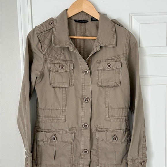 Set of 2 Eddie Bauer Women’s Small Utility Jackets - Tan & Khaki - Lightweight - Picture 4 of 8